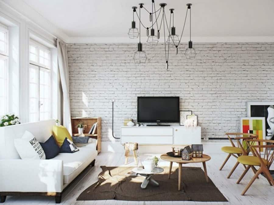 anakainisi_ανακαινιση_ιδεες_καθιστικου (9) Ιδέες για καθιστικό και σαλόνι με πολύχρωμο χαλί , Γκρι σκούρος καναπές και καφέ τραπέζι