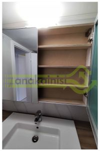 Ανακαινιση Ψυχικο Μπανιο καθρεφτης κρυφο ντουλαπι Νεροχυτης Νιπτηρας