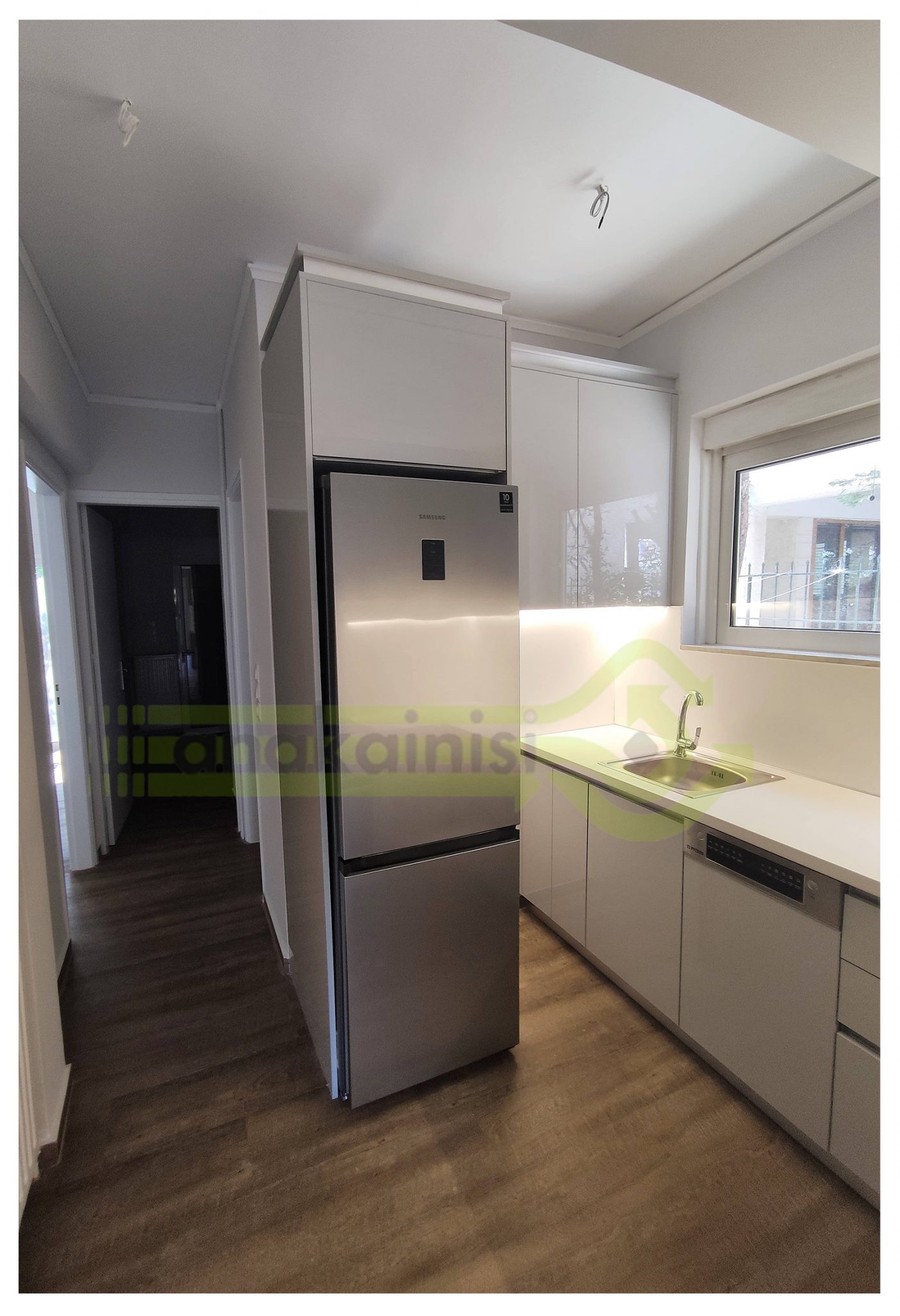 Ανακαινιση Αγια Παρασκευη (8) κουζίνα - ψυγείο - πάγκος με κρυφό φωτισμό νιπτήρας teka