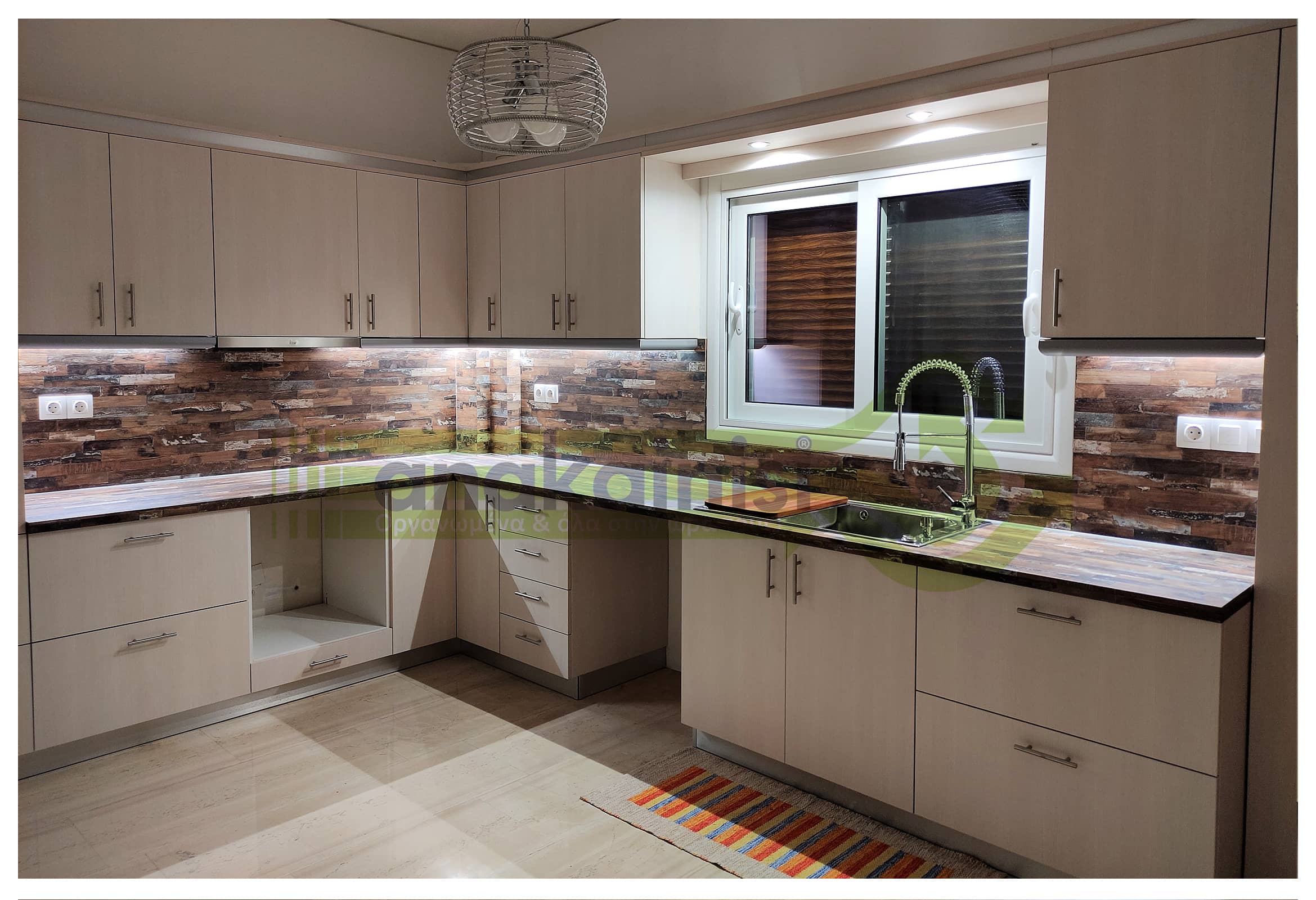 Ανακαινιση_Χαλανδρι_4 Ανακαίνιση Κουζίνας Χαλάνδρι Ντουλάπια Νεροχύτης Κρυφός Φωτισμός